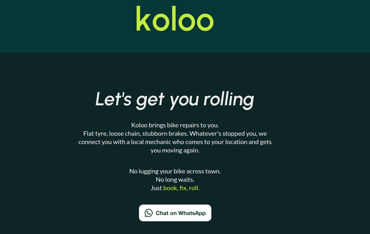 Koloo mobile bike repair website
